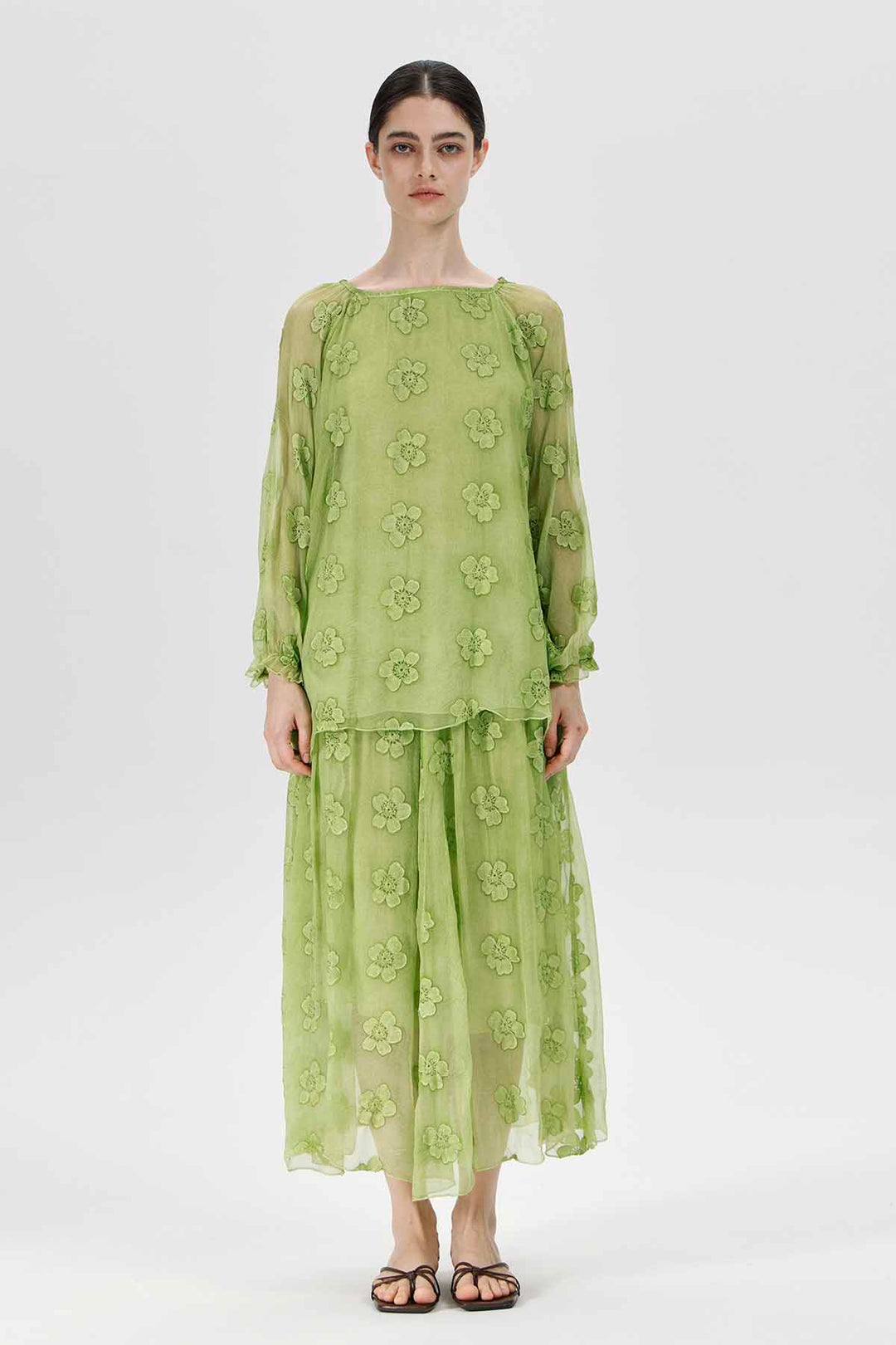 Millicent Bloom Jurk Pistache