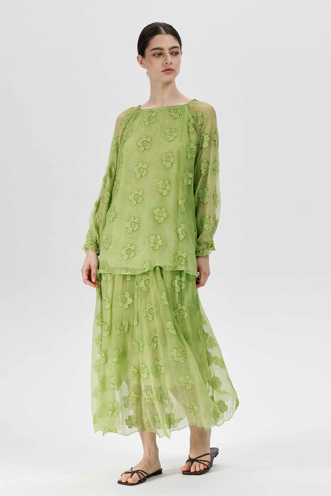 Millicent Bloom Jurk Pistache