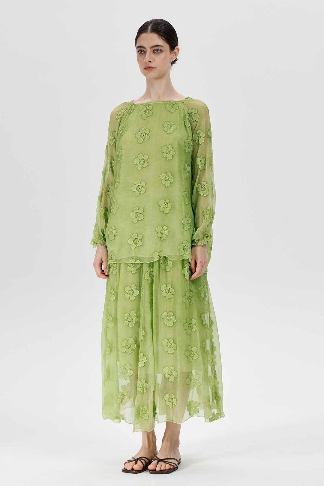 Millicent Bloom Jurk Pistache
