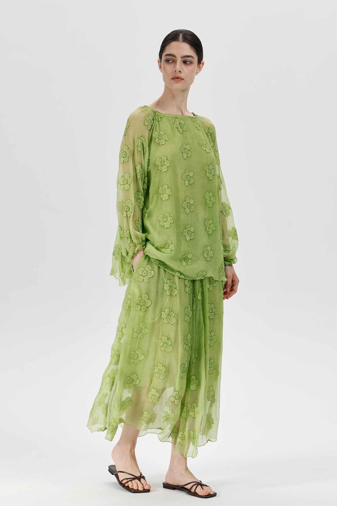 Millicent Bloom Jurk Pistache