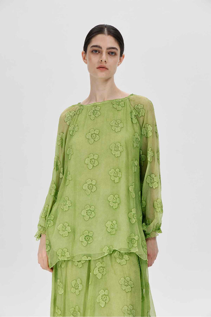 Millicent Bloom Jurk Pistache