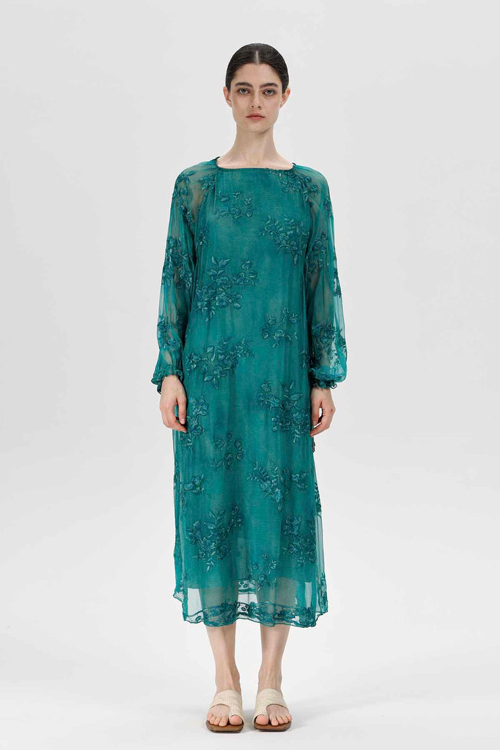 Inez floral besticktes Kleid