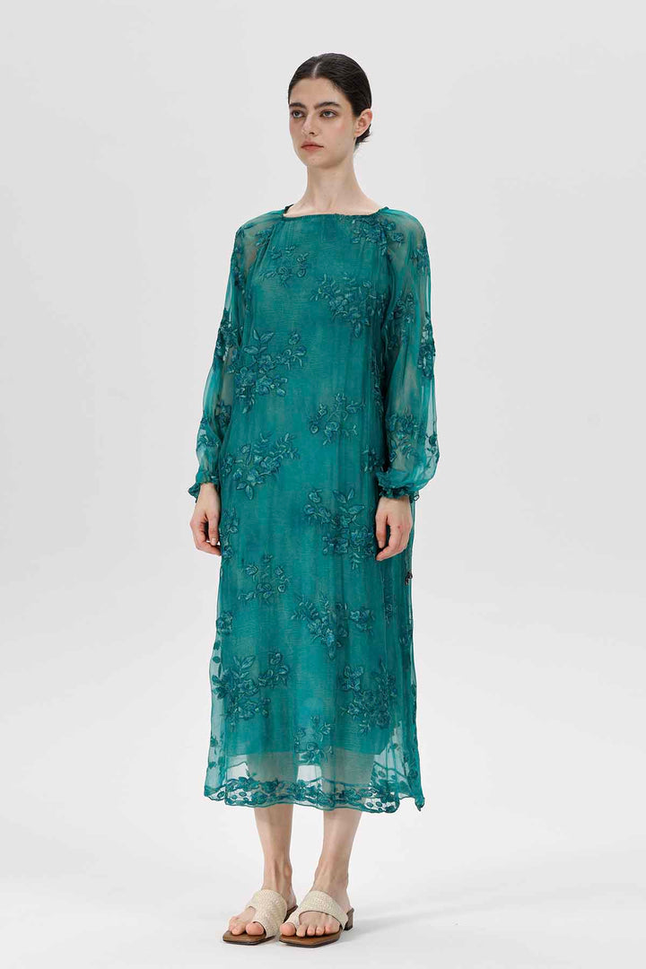 Inez floral besticktes Kleid