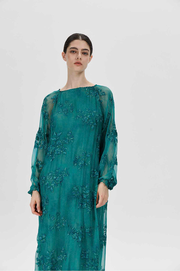 Inez floral besticktes Kleid