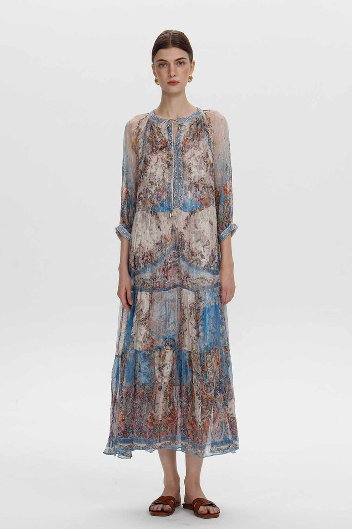 Vianne Maxikleid mit verziertem Print