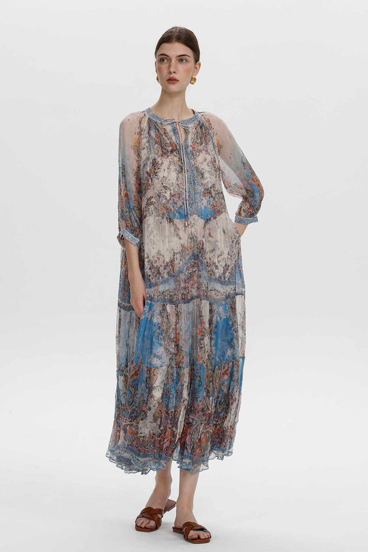 Vianne Maxikleid mit verziertem Print