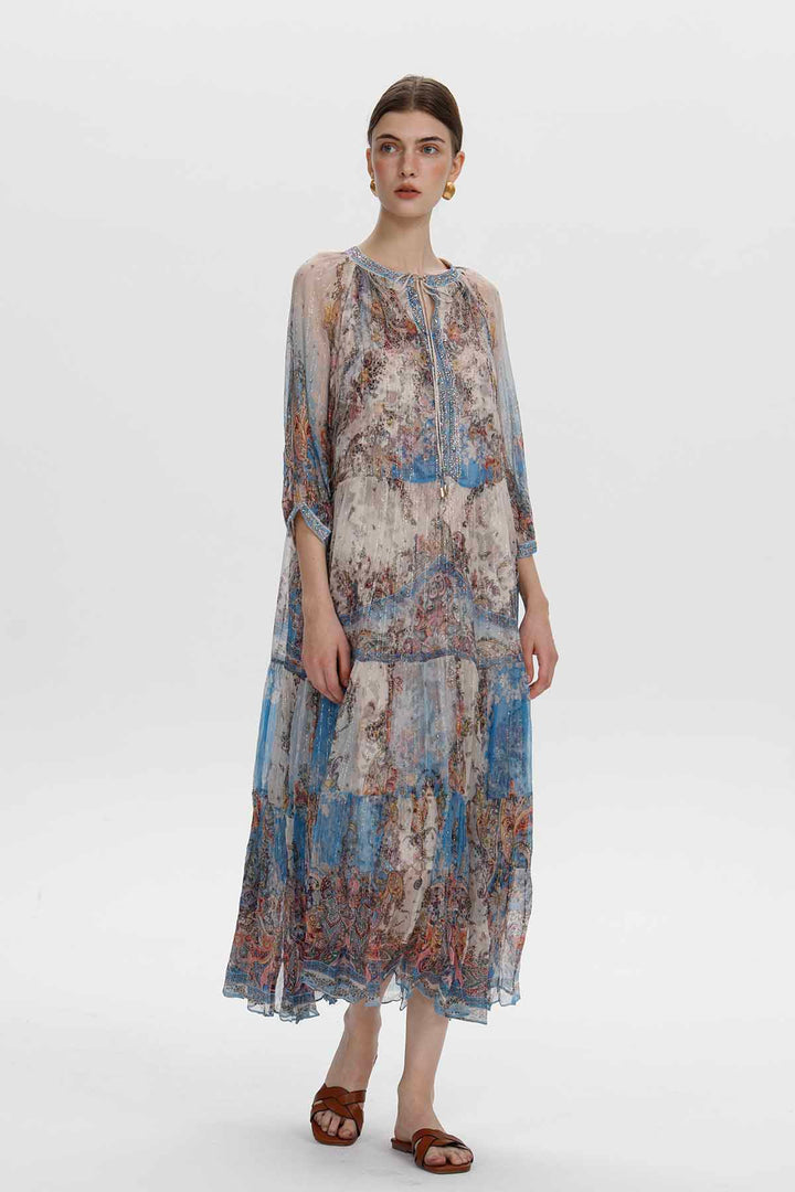 Vianne Maxikleid mit verziertem Print