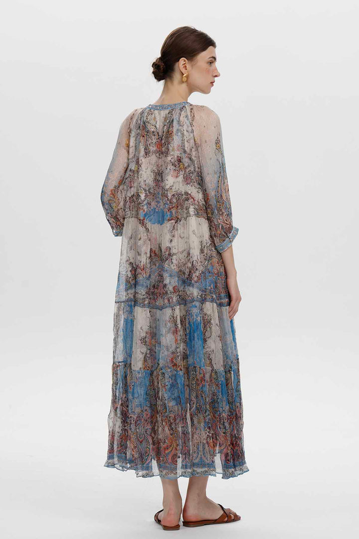 Vianne Maxikleid mit verziertem Print