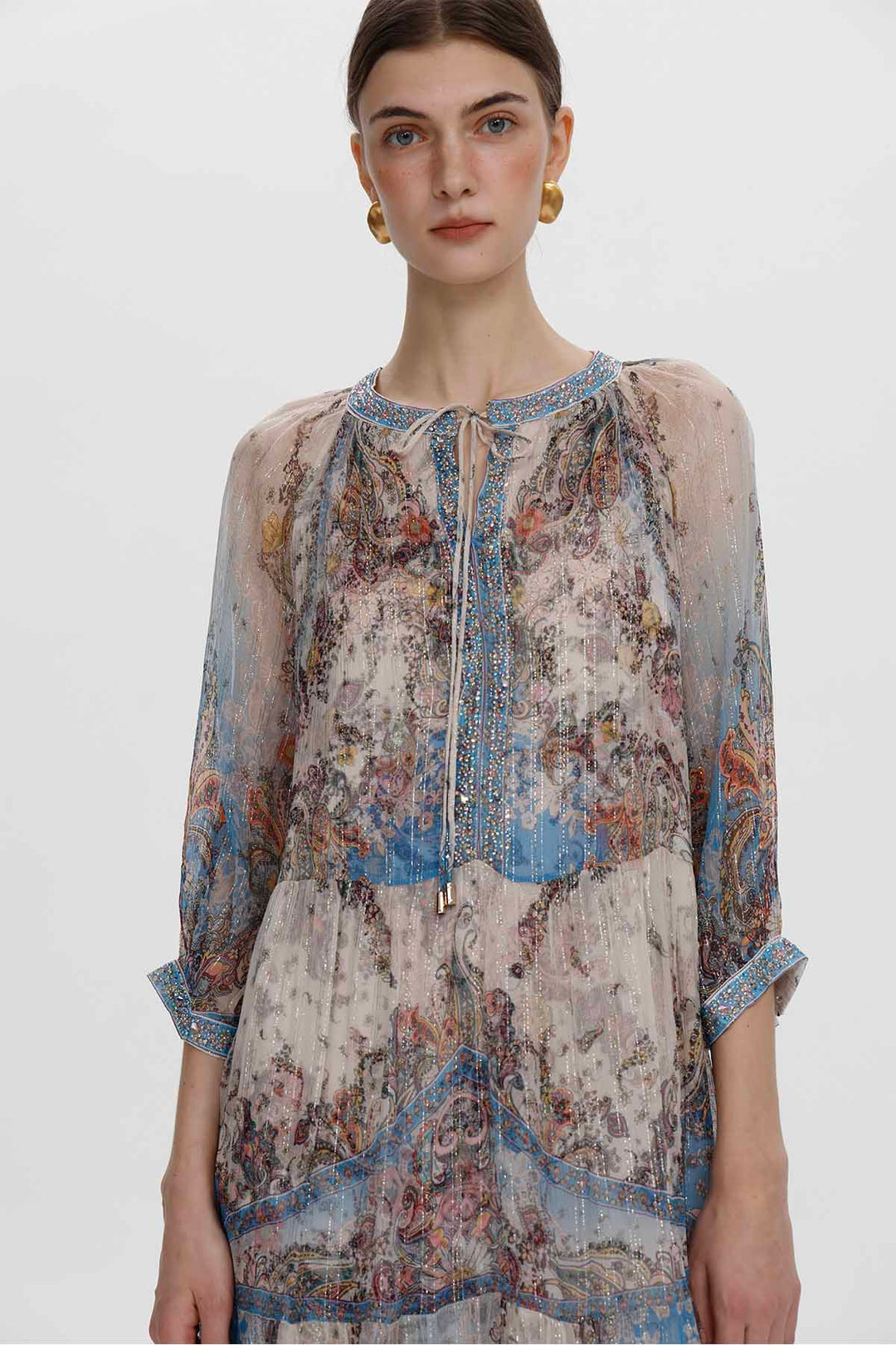 Vianne Maxikleid mit verziertem Print