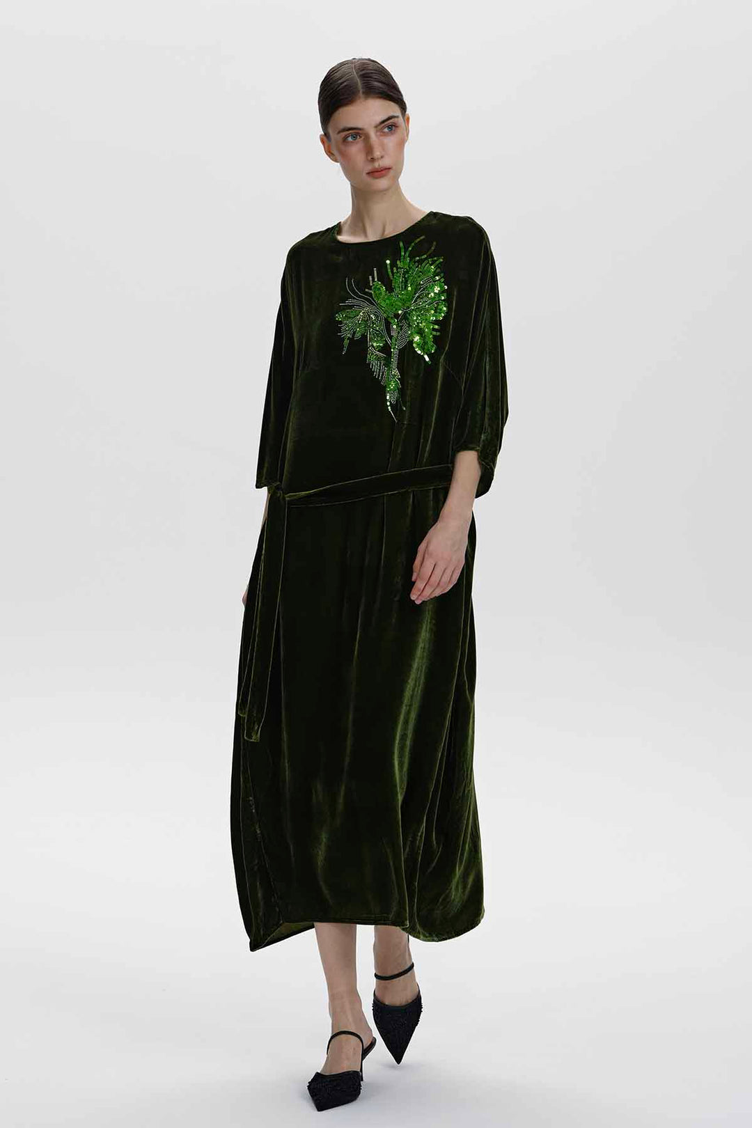 Paloma Embellished Velvet Dress