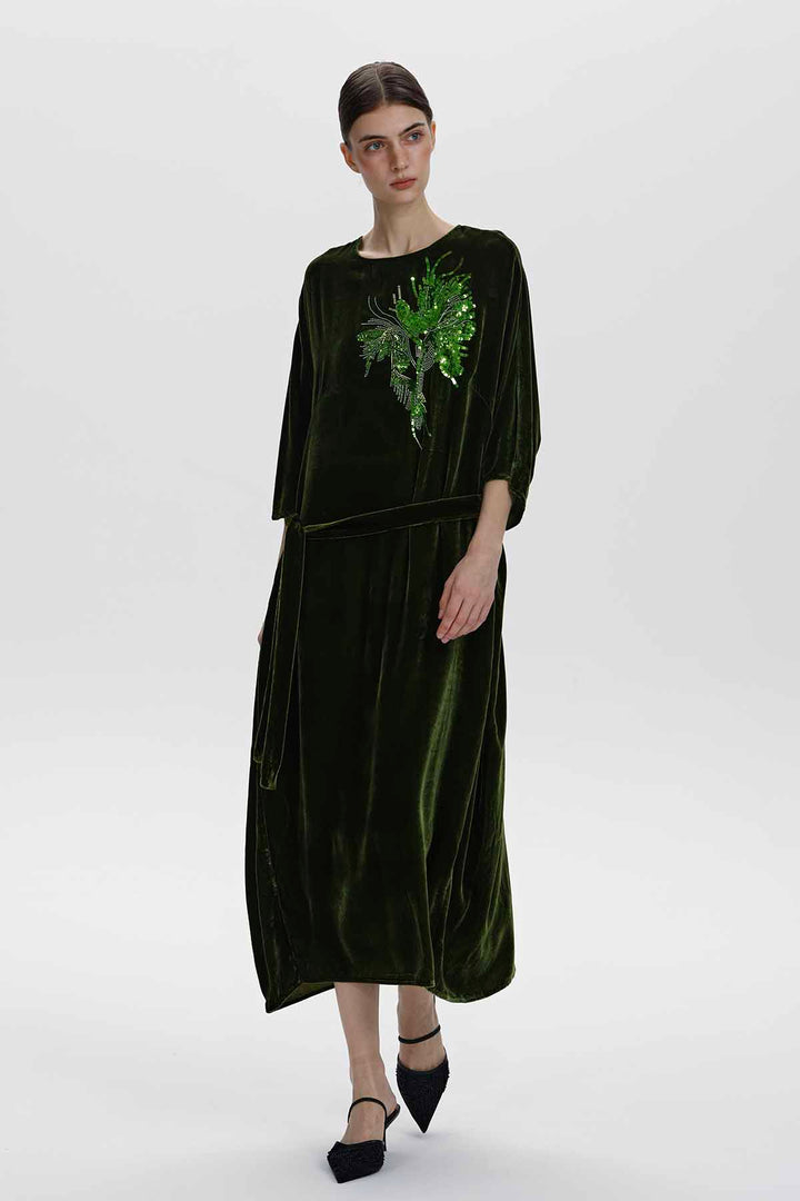 Paloma Embellished Velvet Dress