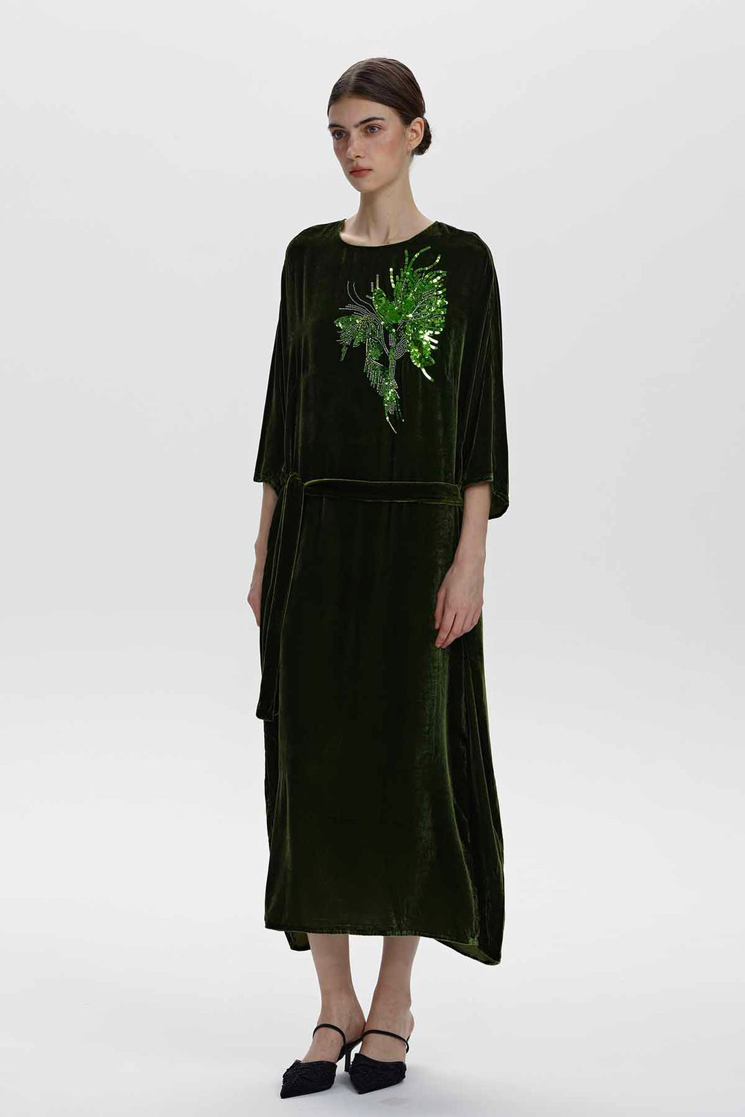 Paloma Embellished Velvet Dress