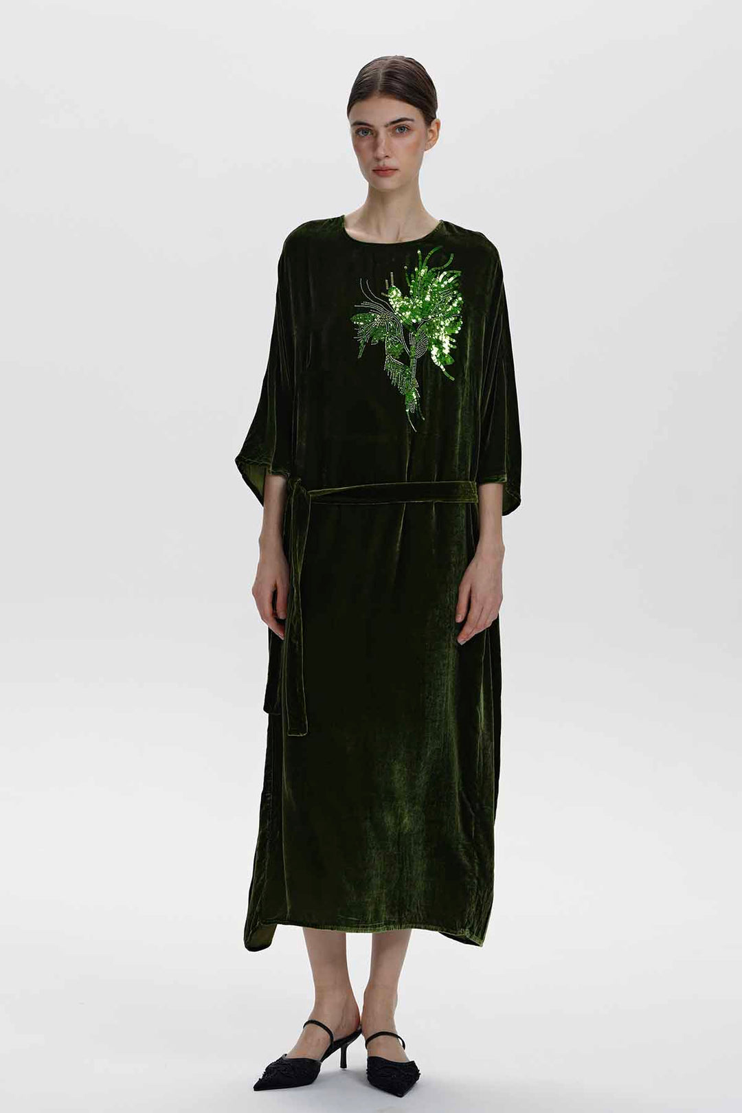 Paloma Embellished Velvet Dress