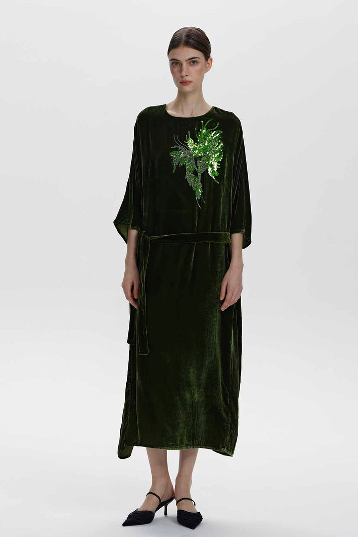 Paloma Embellished Velvet Dress
