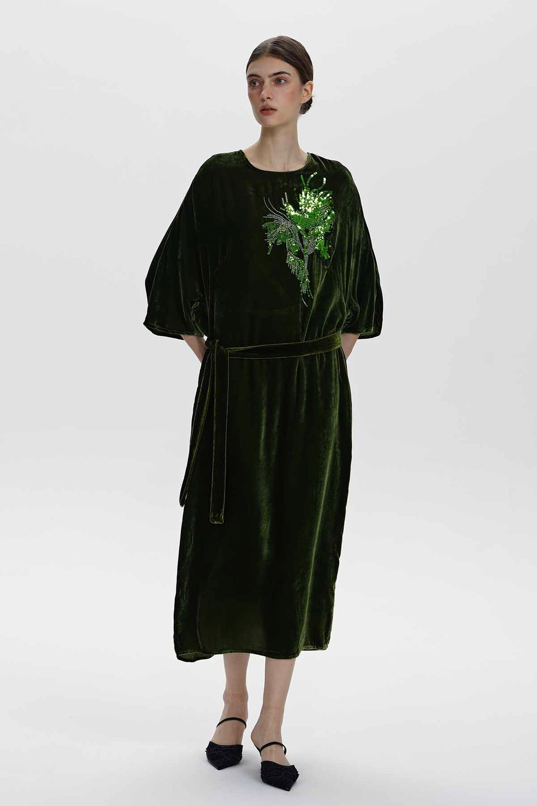 Paloma Embellished Velvet Dress