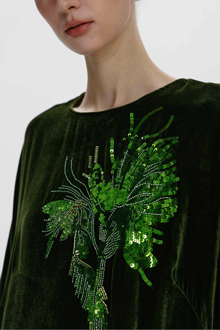 Paloma Embellished Velvet Dress