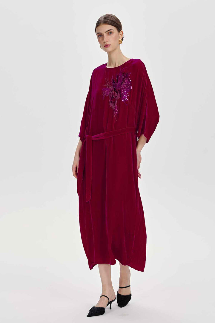 Paloma Embellished Velvet Dress