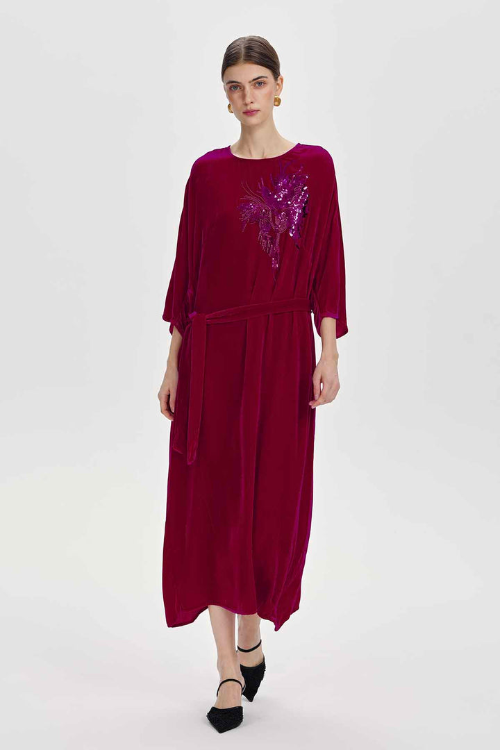 Paloma Embellished Velvet Dress