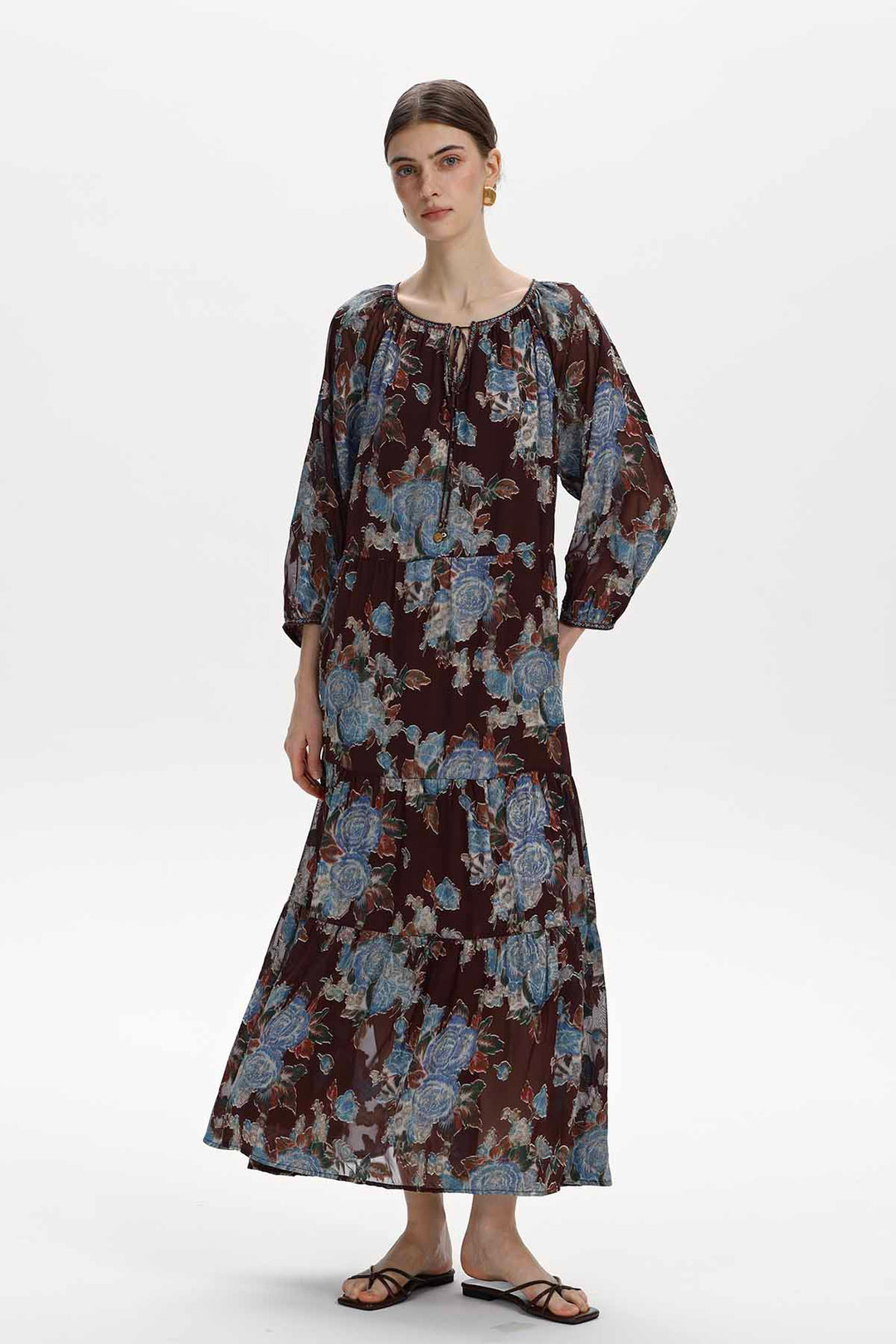 Coraline Floral Silk Maxi Dress