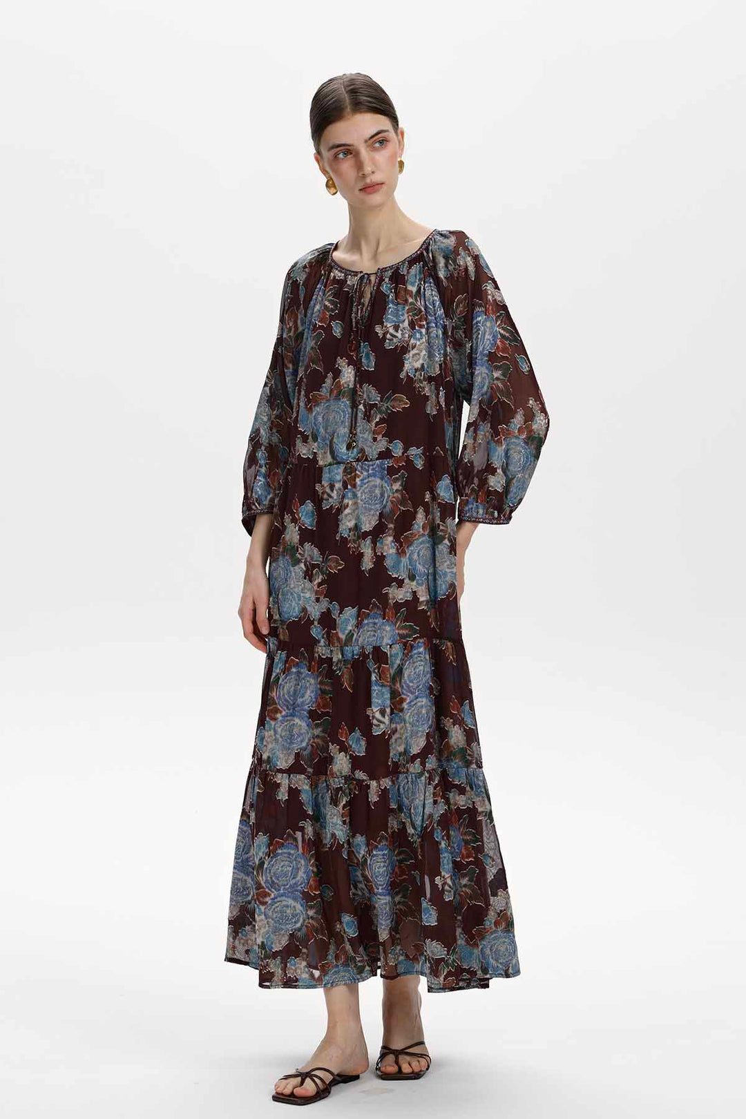 Coraline Floral Silk Maxi Dress
