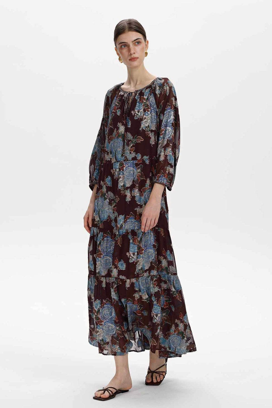 Coraline Floral Silk Maxi Dress