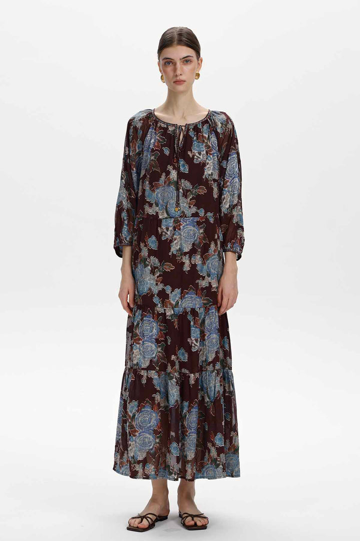 Coraline Floral Silk Maxi Dress