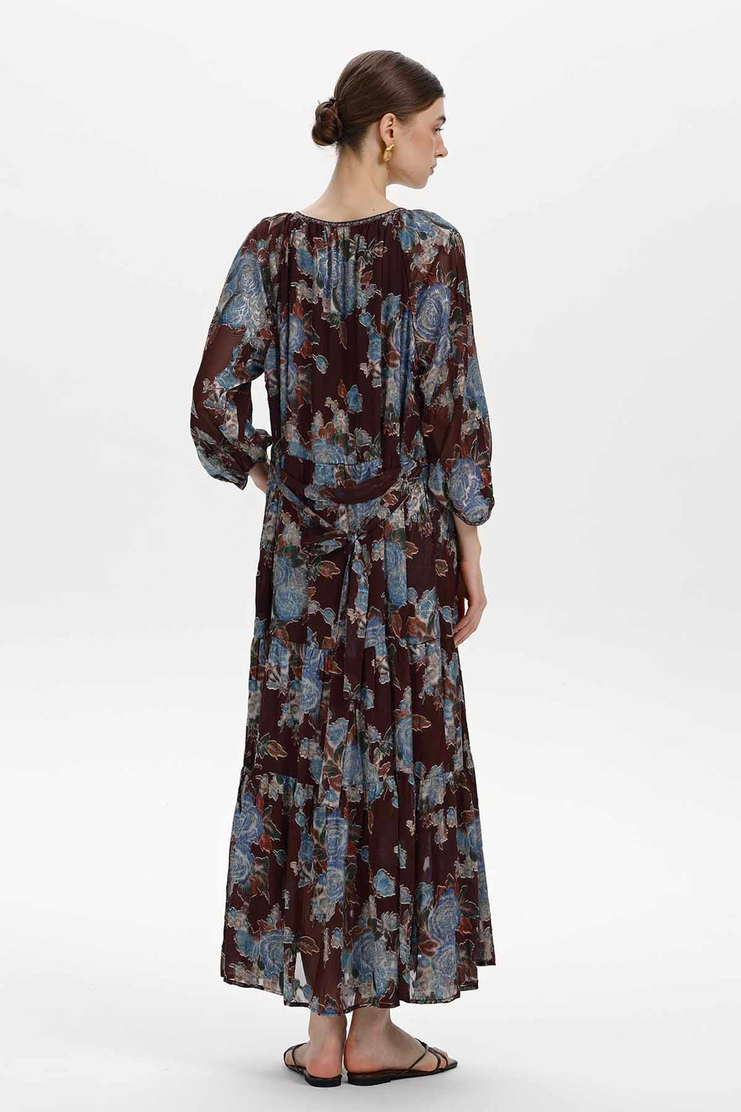 Coraline Floral Silk Maxi Dress