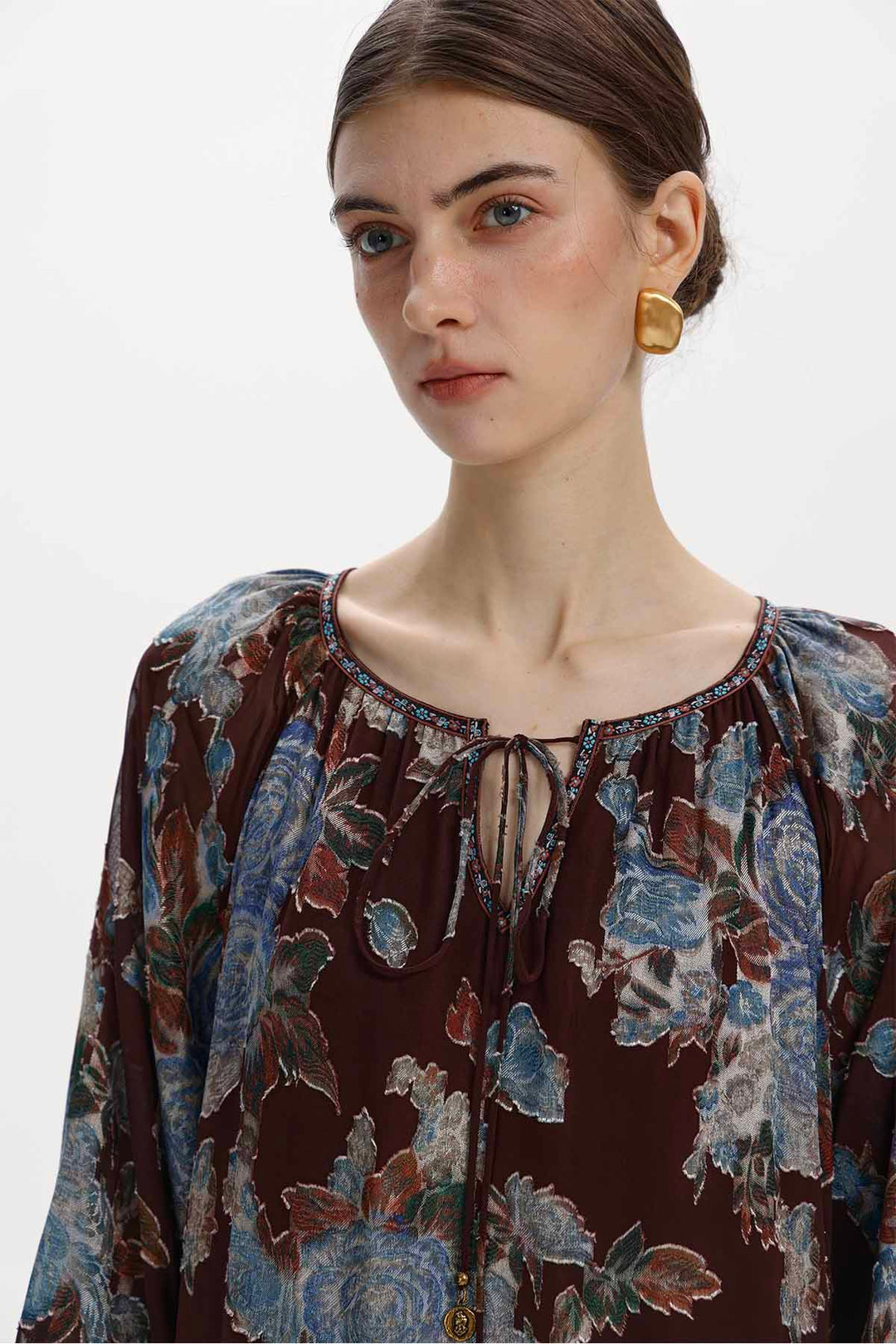 Coraline Floral Silk Maxi Dress