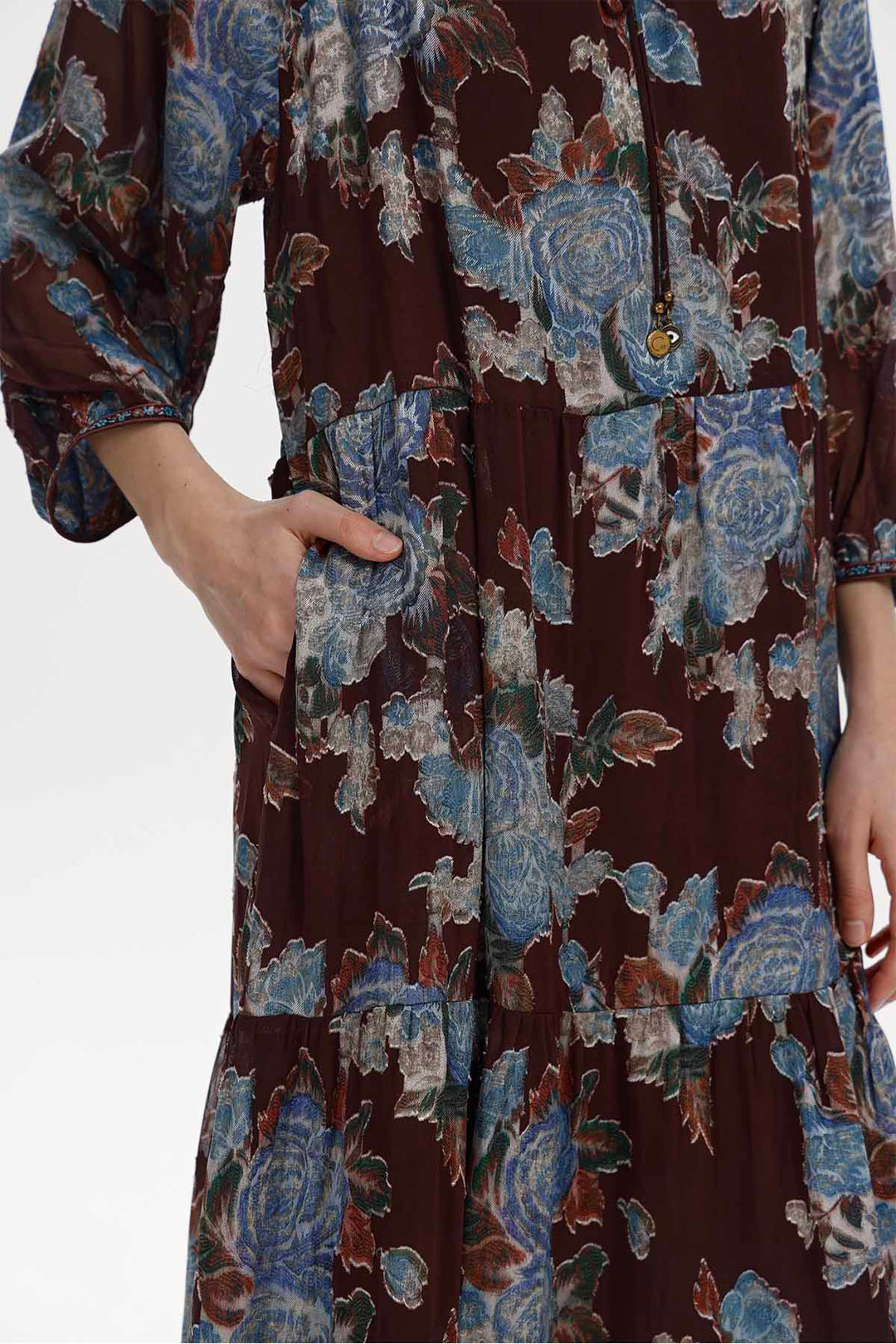 Coraline Floral Silk Maxi Dress
