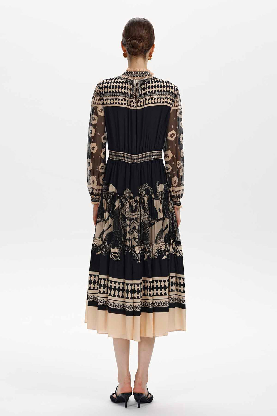 Lucasta Printed Silk Midi Dress