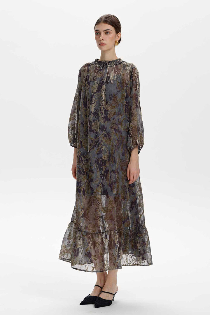 Nerissa Embellished Burnout Maxi Dress