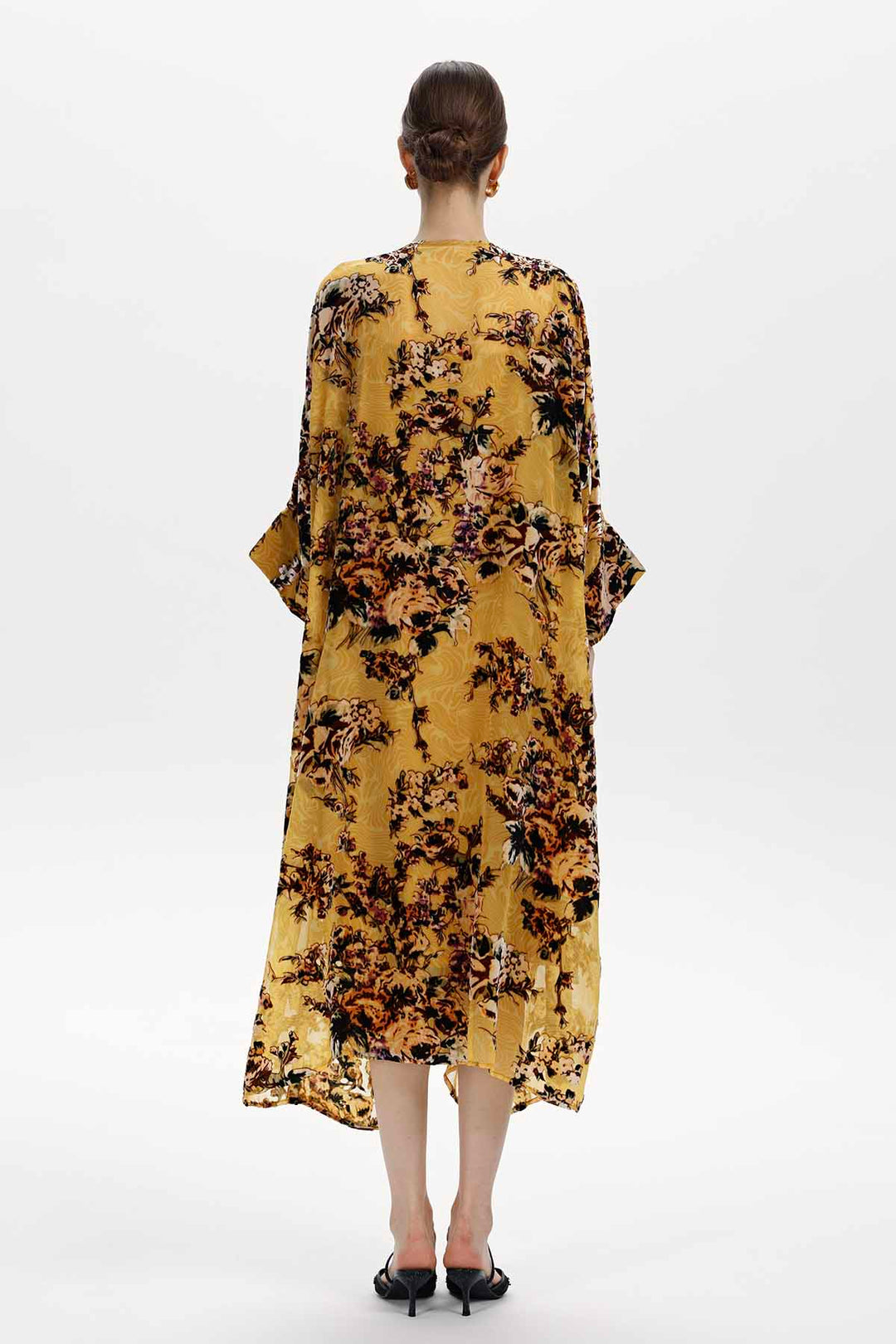 Maëlle Floral Silk Velvet Midi Dress
