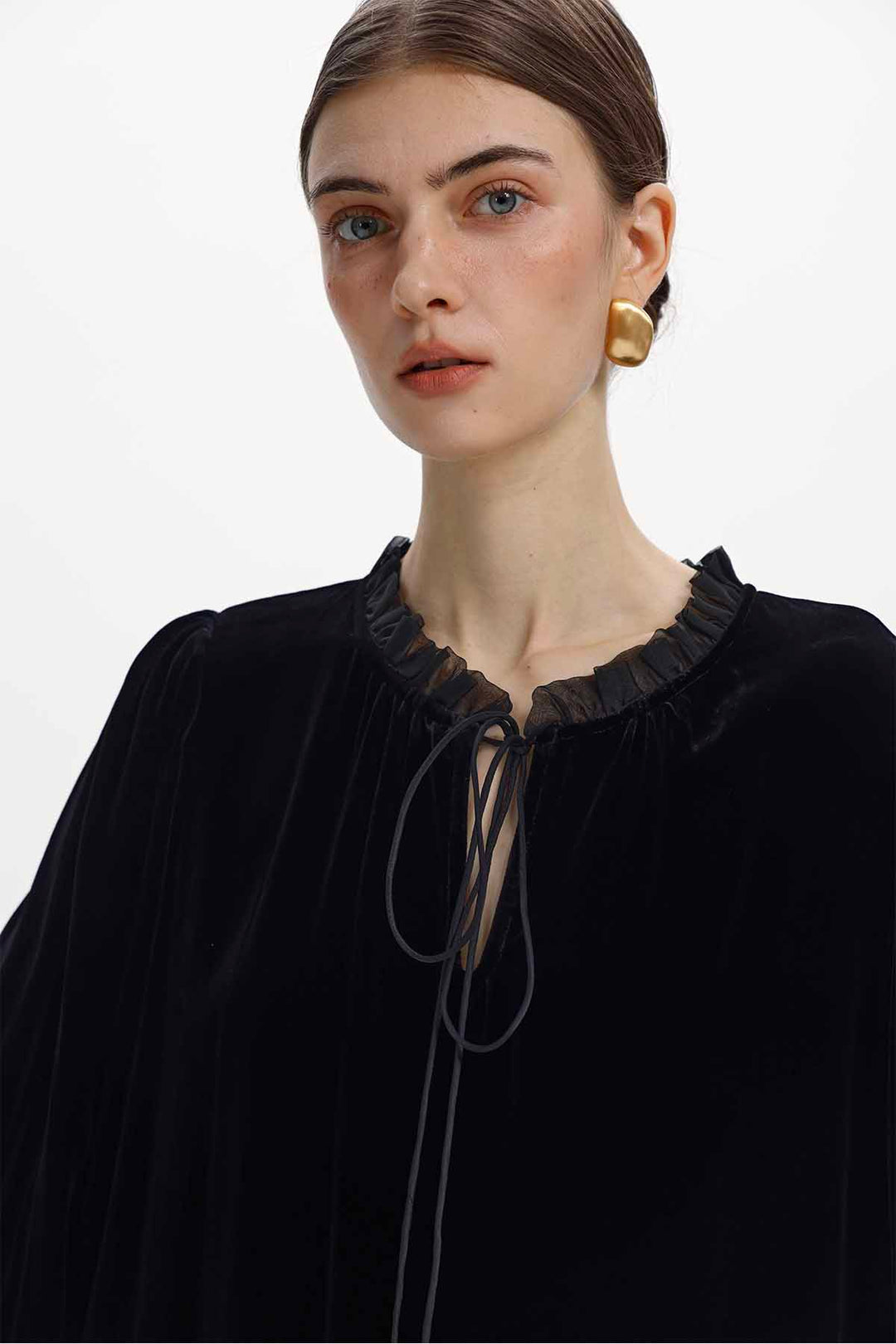 Ottilie Embroidered Velvet Midi Dress