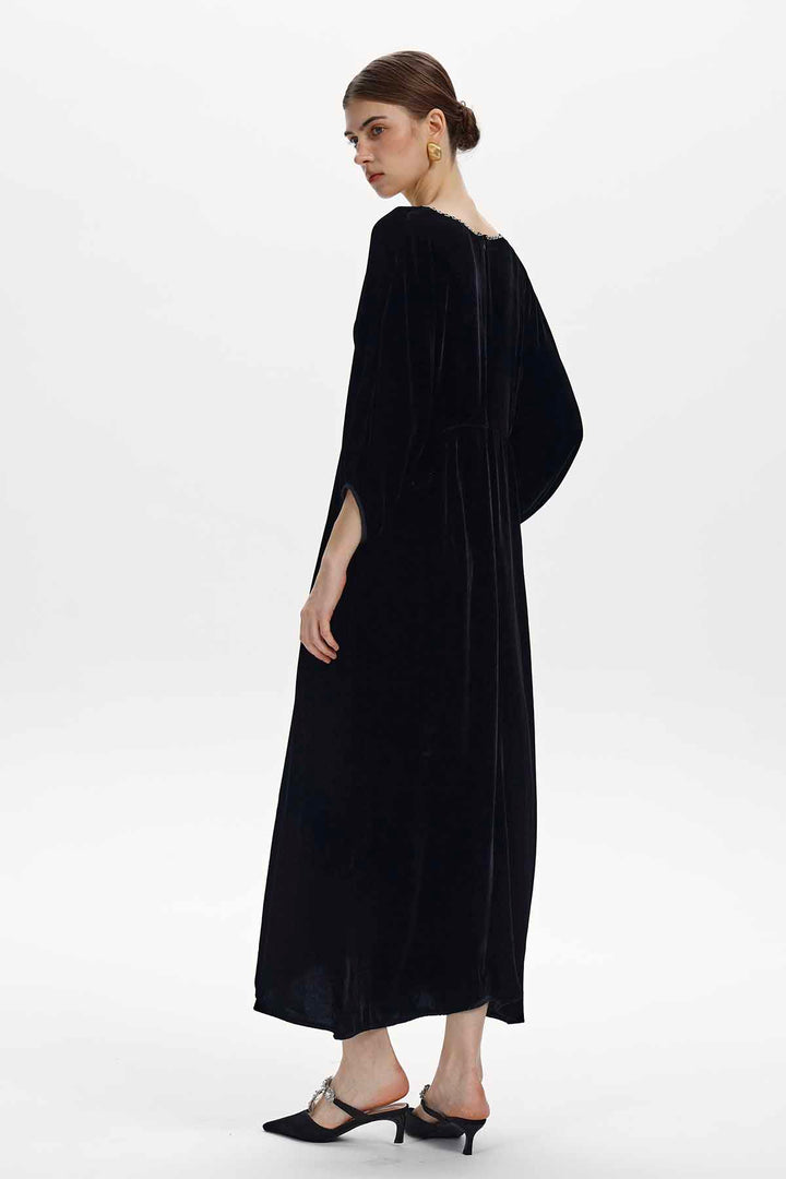 Faustine Beaded Velvet Maxi Dress
