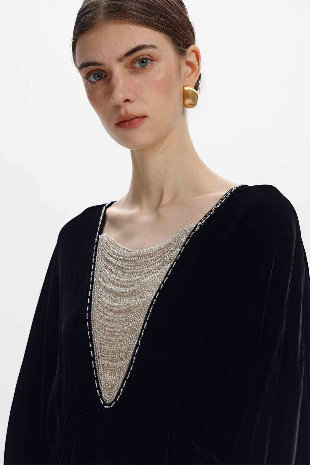 Faustine Beaded Velvet Maxi Dress