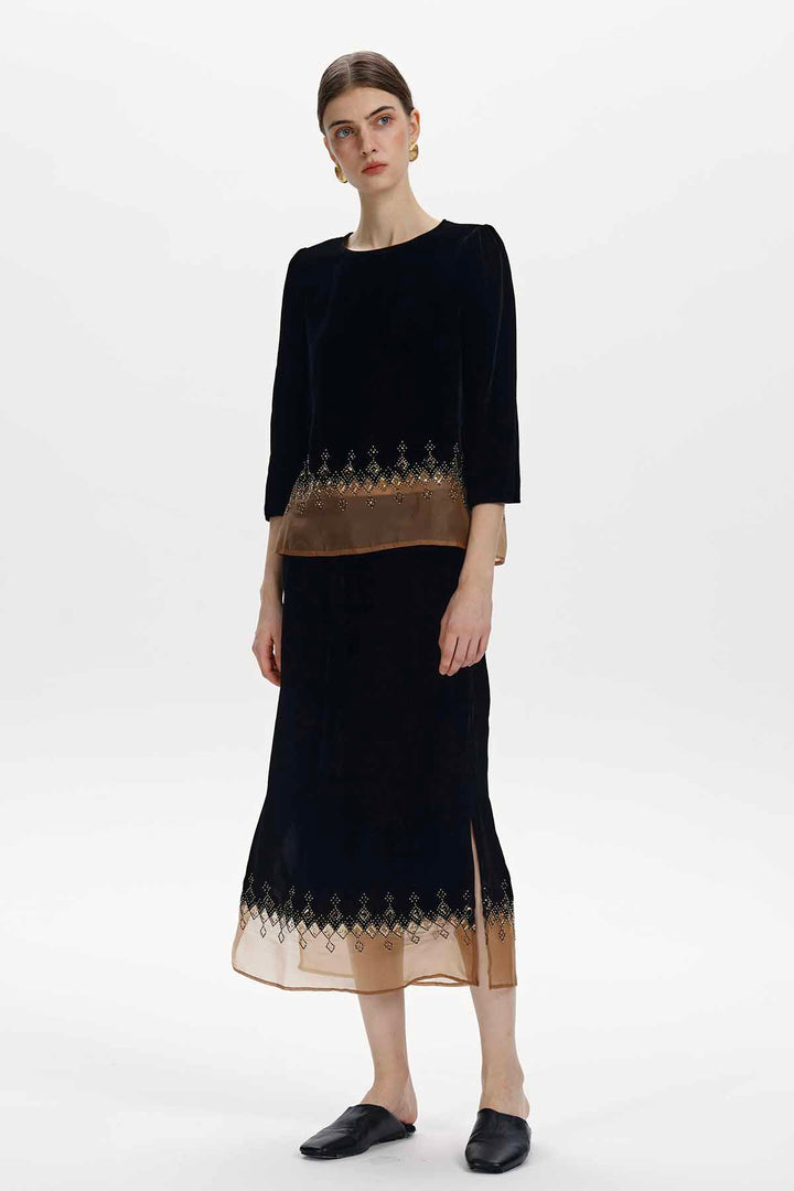 Amabel Beaded Velvet Two-Piece Set