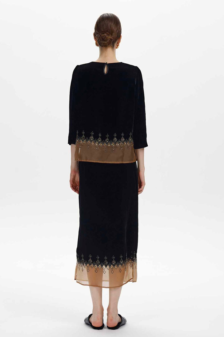 Amabel Beaded Velvet Two-Piece Set