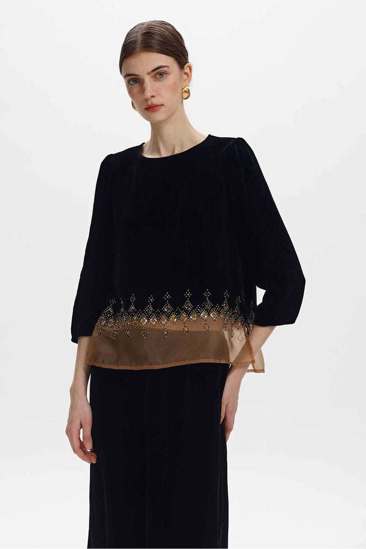 Amabel Beaded Velvet Two-Piece Set