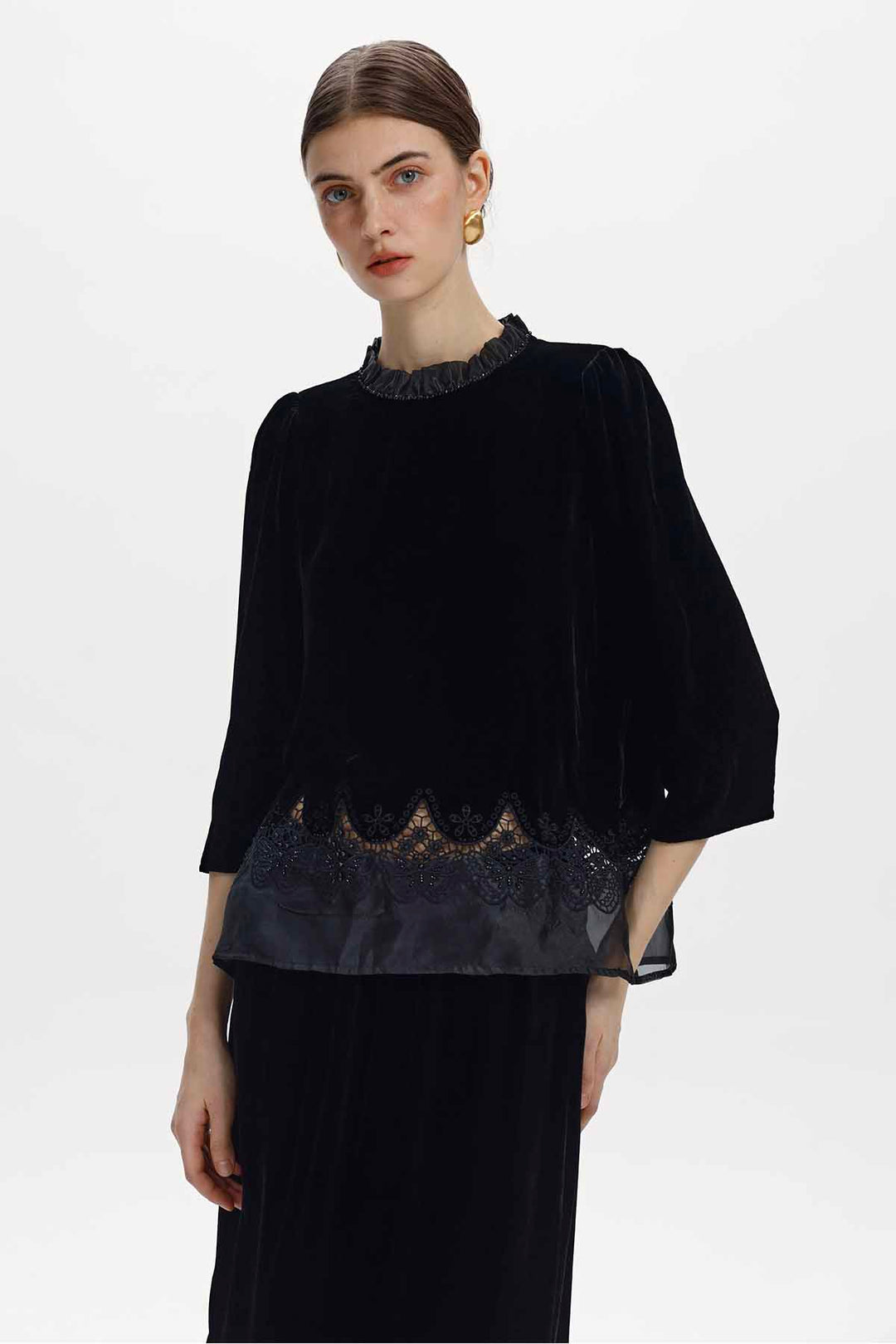 Thessaly Beaded Velvet Two-Piece Set
