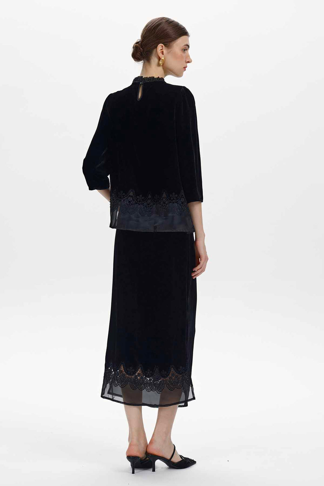 Thessaly Beaded Velvet Two-Piece Set