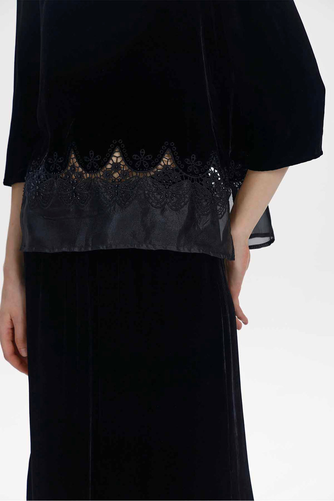 Thessaly Beaded Velvet Two-Piece Set