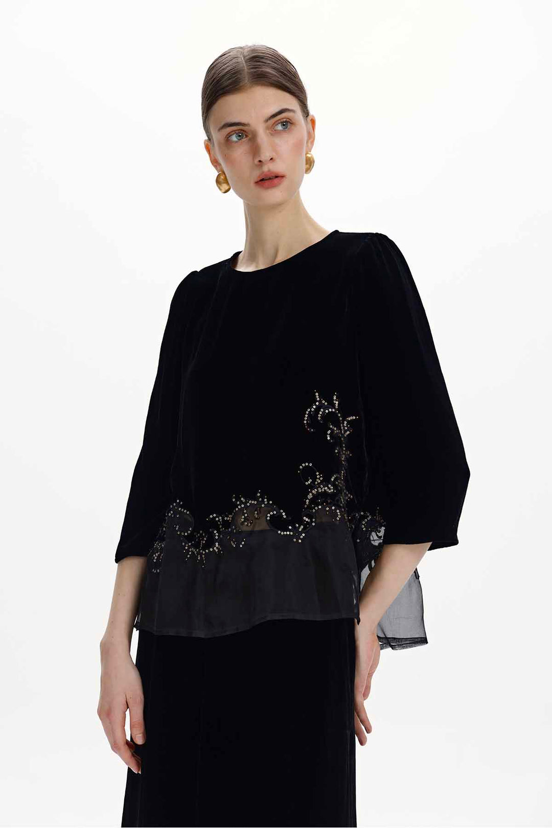 Evelina Beaded Velvet Two-Piece Set