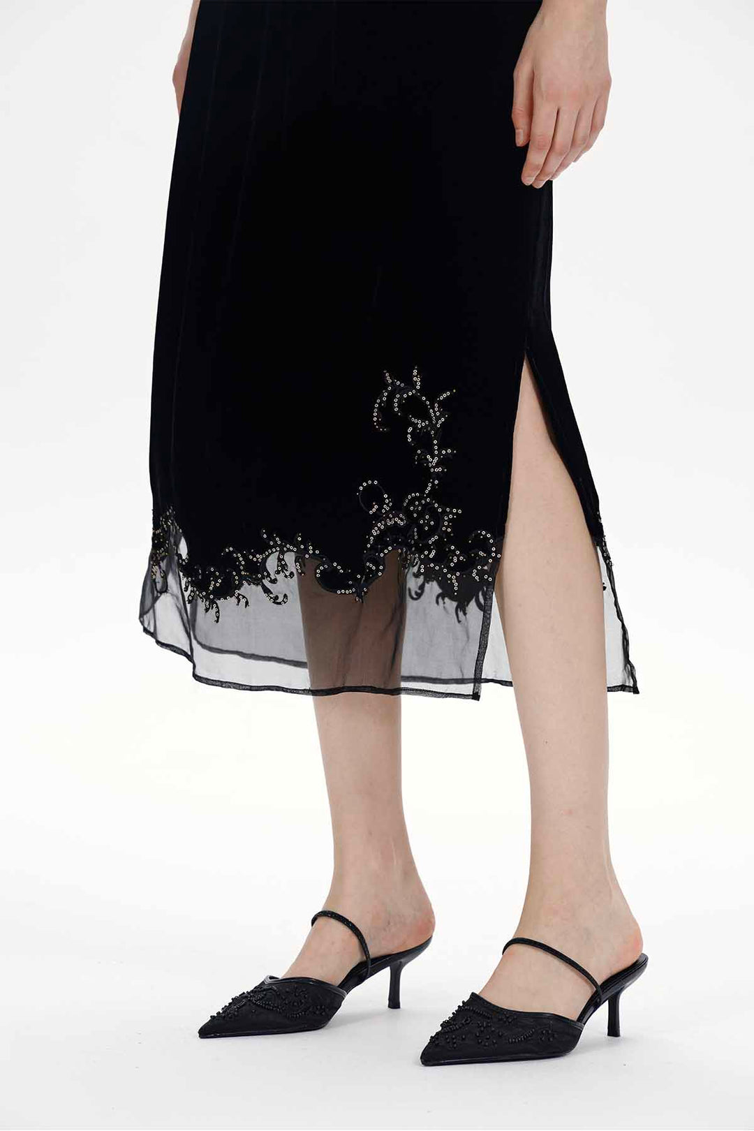 Evelina Beaded Velvet Two-Piece Set