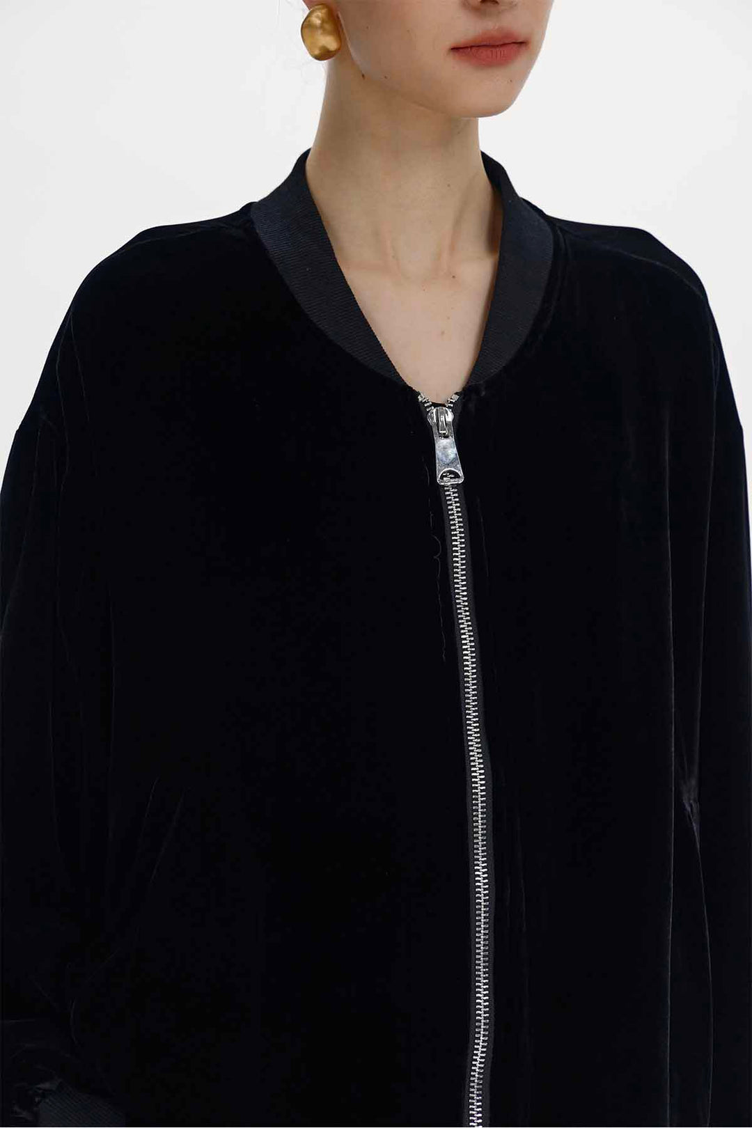 Melisande Silk Velvet Zip-Up Jacket