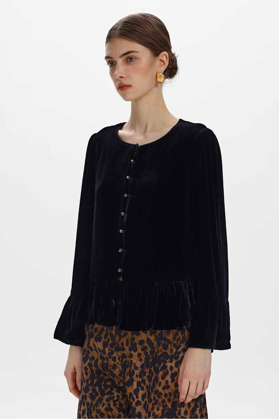 Jessamy Velvet Ruffle Trim Jacket