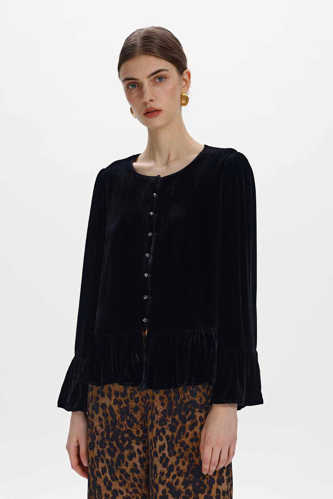 Jessamy Velvet Ruffle Trim Jacket