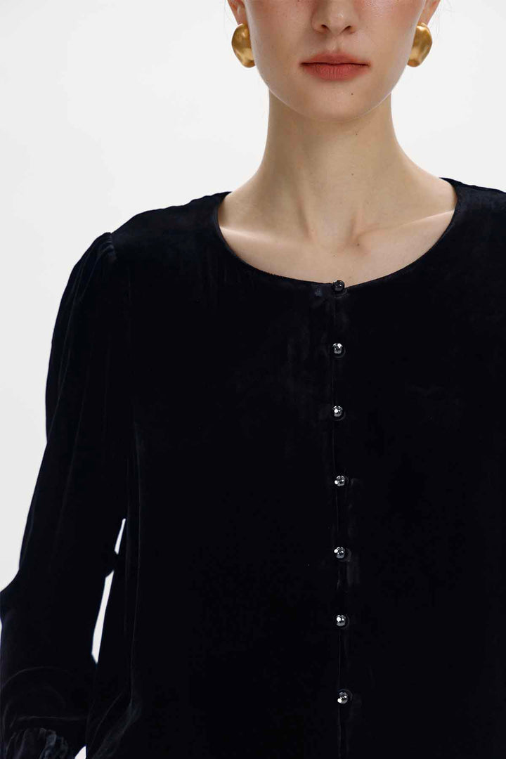 Jessamy Velvet Ruffle Trim Jacket