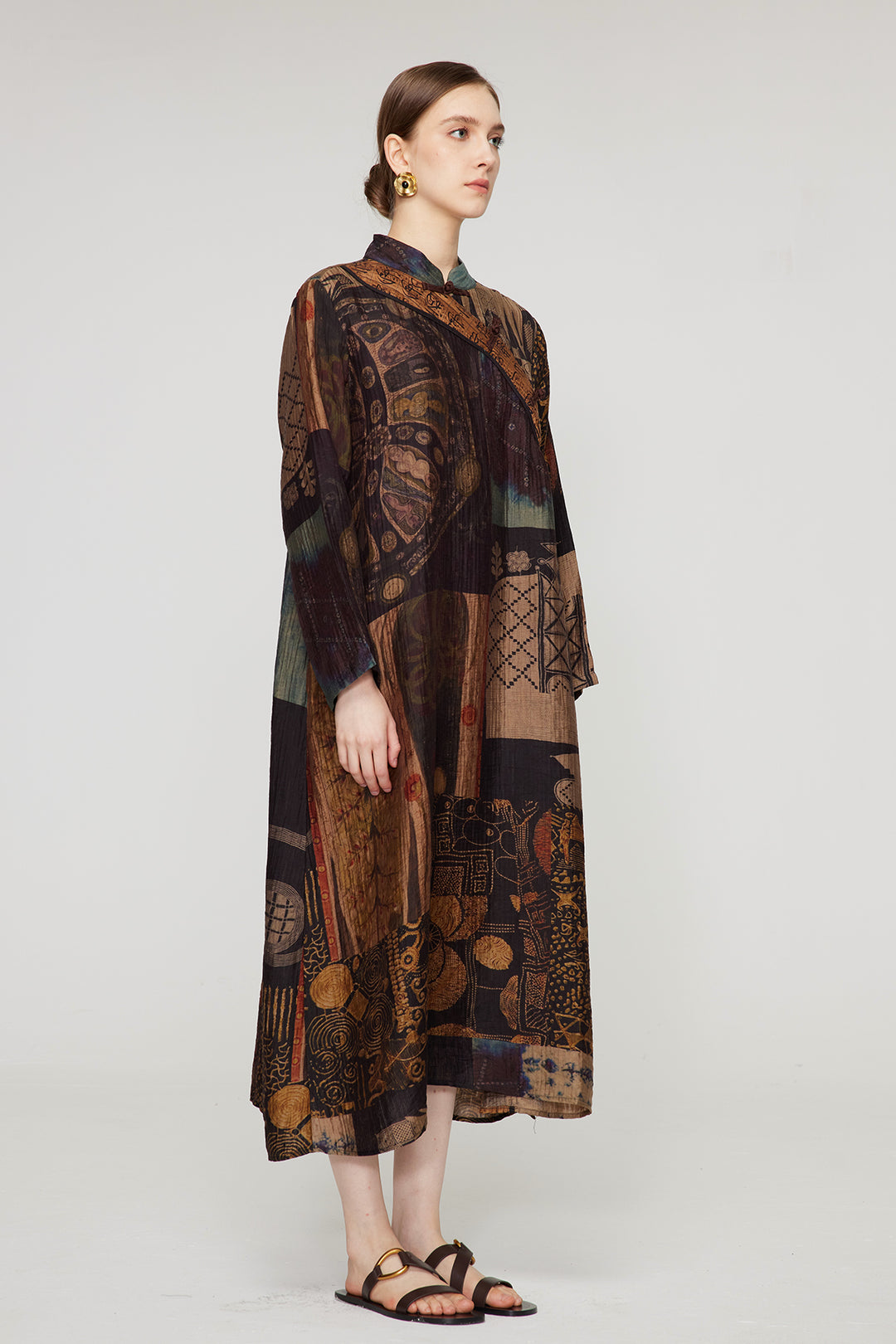 Robe longue vintage imprimée