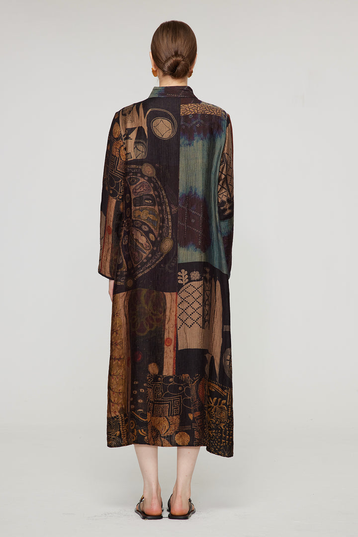 Robe longue vintage imprimée