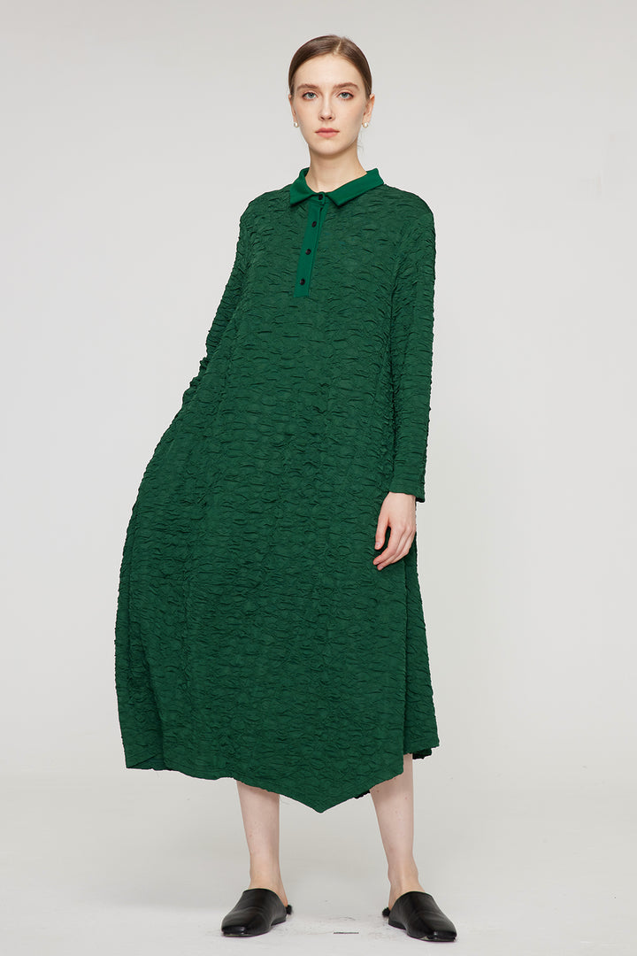 Long Sleeve Irregular  Casual Maxi Dress